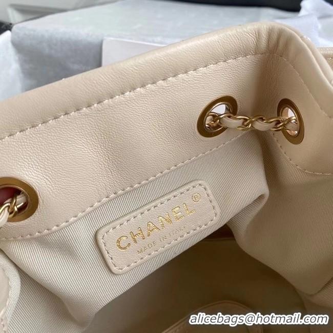 Grade Promotional Chanel Drawstring Sheepskin bag AS2057 Beige