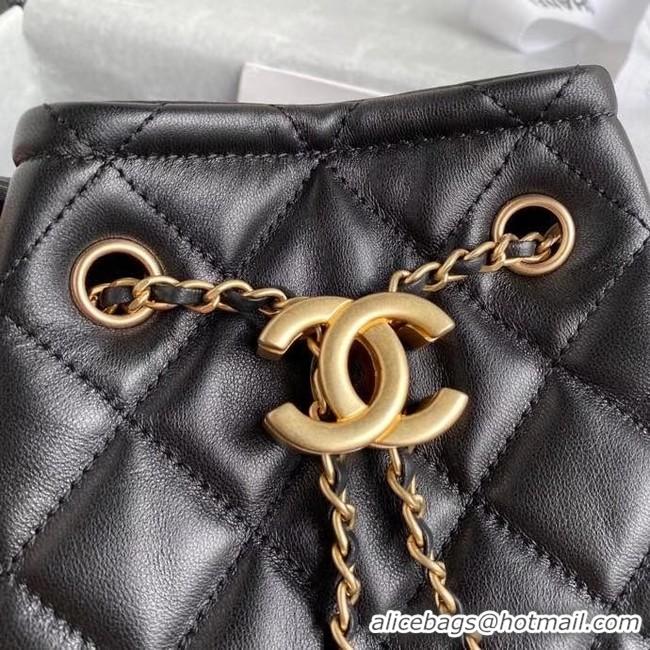 Famous Brand Chanel Drawstring Sheepskin bag AS2057 black