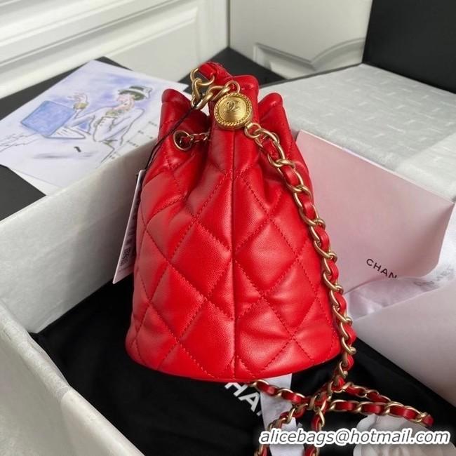 Promotional Discount Chanel Drawstring Sheepskin bag AS2057 red