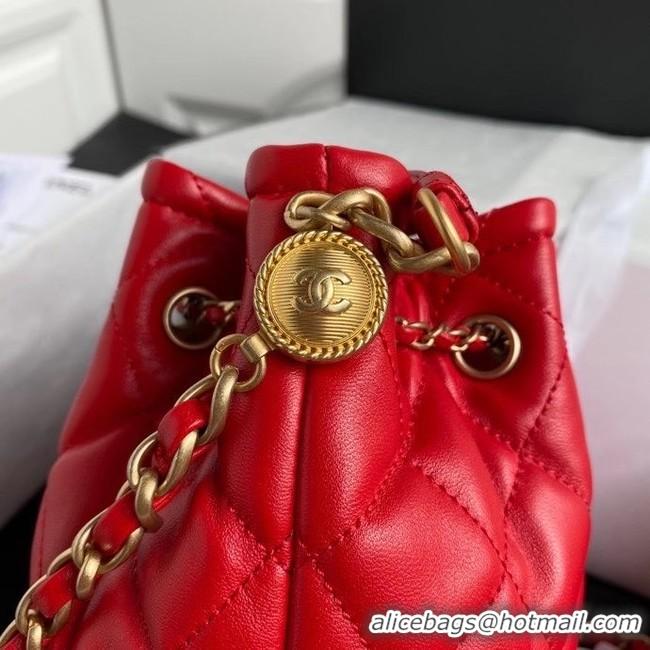 Promotional Discount Chanel Drawstring Sheepskin bag AS2057 red