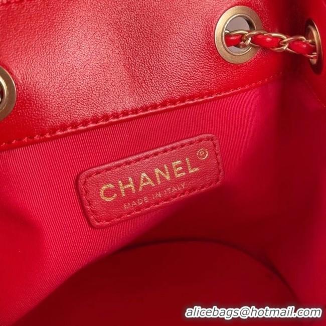 Promotional Discount Chanel Drawstring Sheepskin bag AS2057 red