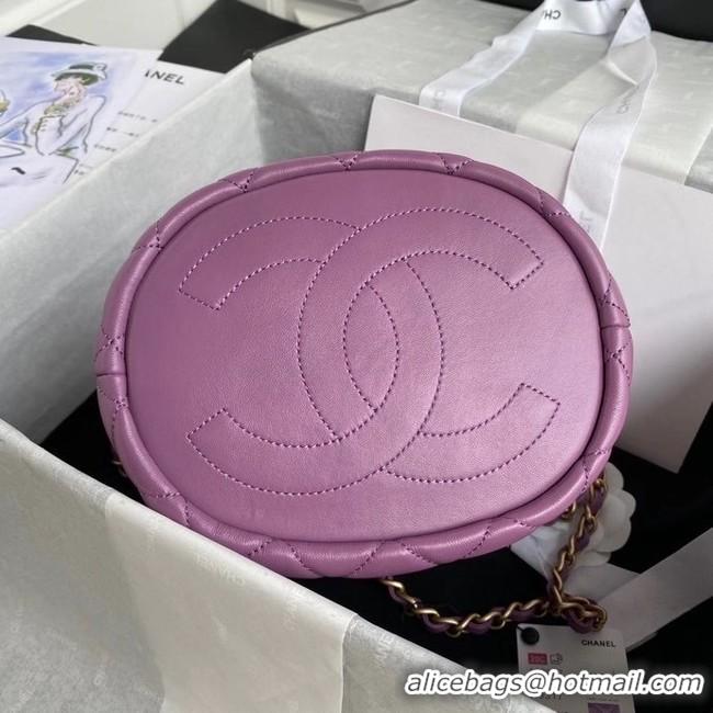 Luxury Cheap Chanel Drawstring Sheepskin bag AS2057 purple