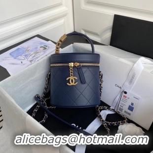 Famous Brand Chanel vanity case AS2061 dark Blue