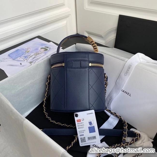 Famous Brand Chanel vanity case AS2061 dark Blue