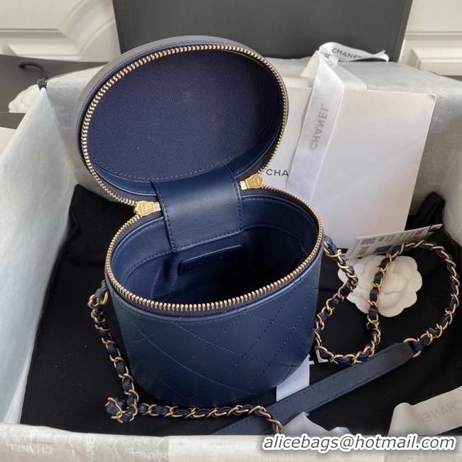 Famous Brand Chanel vanity case AS2061 dark Blue