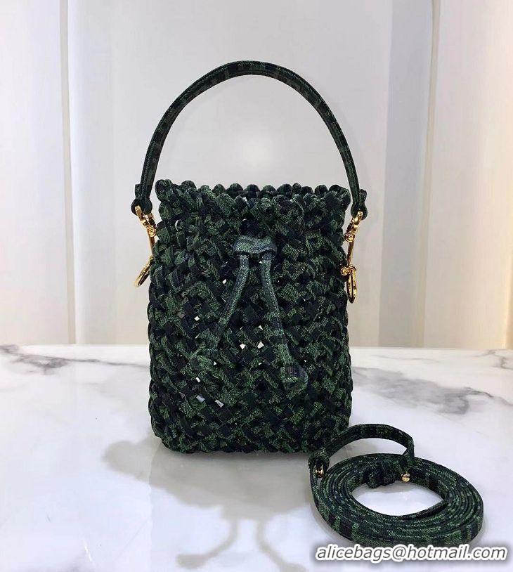 Traditional Discount FENDI fabric bag 8BR881 green