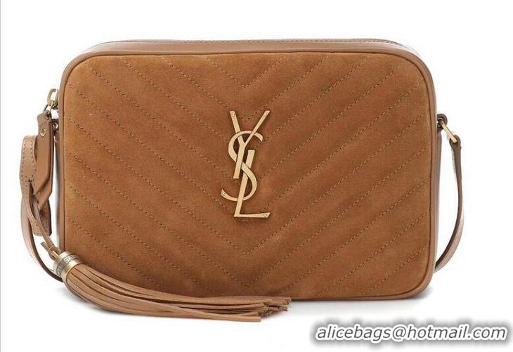 Fashion Discount Yves Saint Laurent IN SUEDE AND SMOOTH LEATHER Y520534E Brown