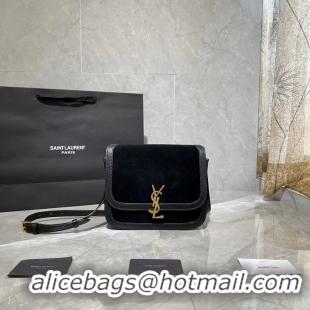 Buy Discount Yves Saint Laurent IN SUEDE AND SMOOTH LEATHER Y535025E Black