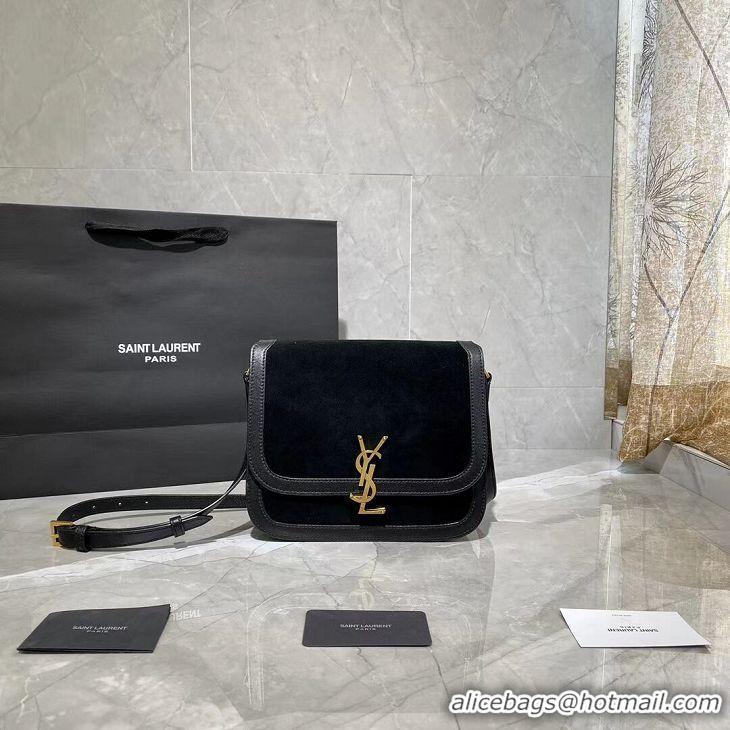 Buy Discount Yves Saint Laurent IN SUEDE AND SMOOTH LEATHER Y535025E Black