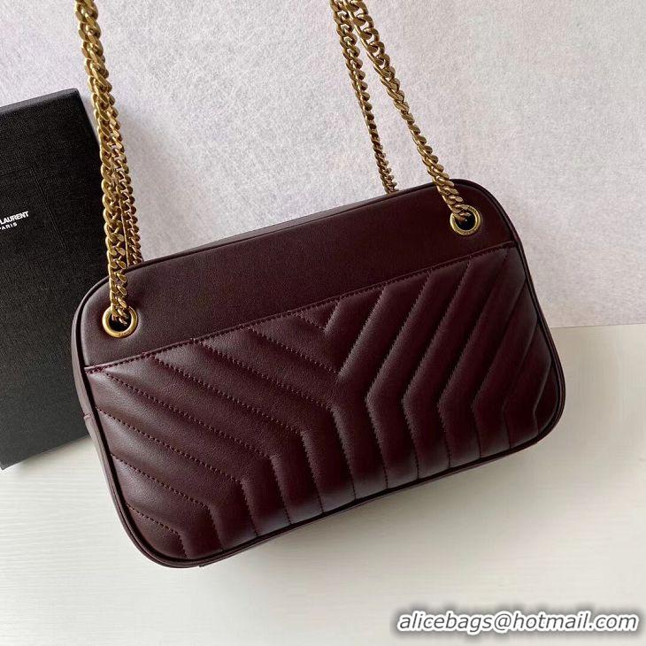 Spot Bulk Yves Saint Laurent Calfskin Leather Shoulder Bag Y625386 Burgundy