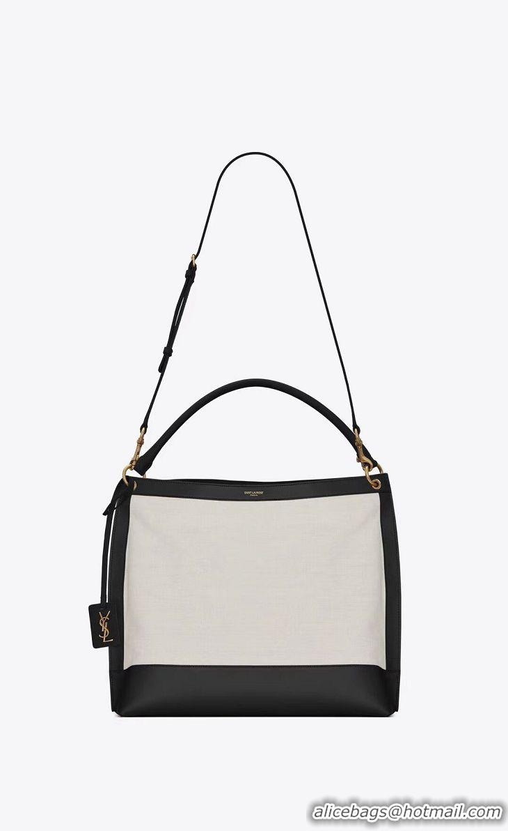 New Luxury Yves Saint Laurent IN CANVAS AND LEATHER Y635266 black