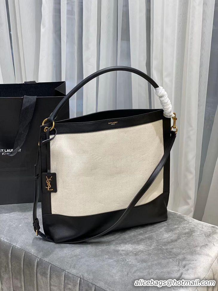 New Luxury Yves Saint Laurent IN CANVAS AND LEATHER Y635266 black