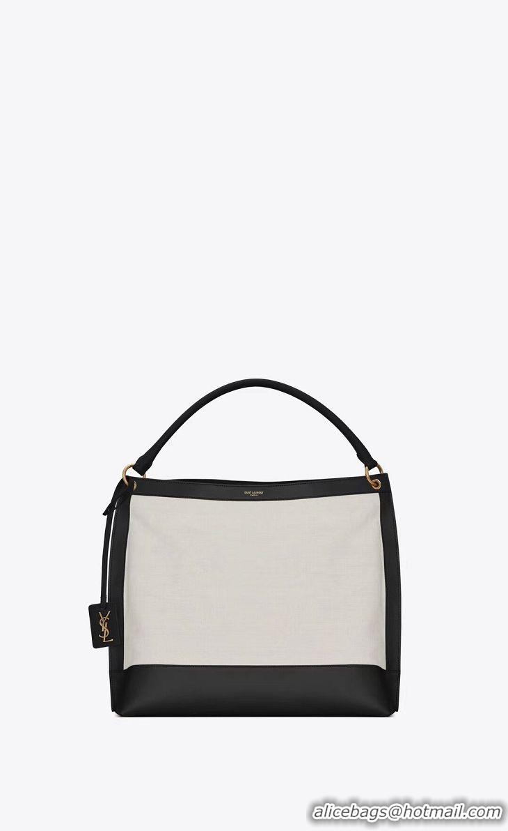 New Luxury Yves Saint Laurent IN CANVAS AND LEATHER Y635266 black