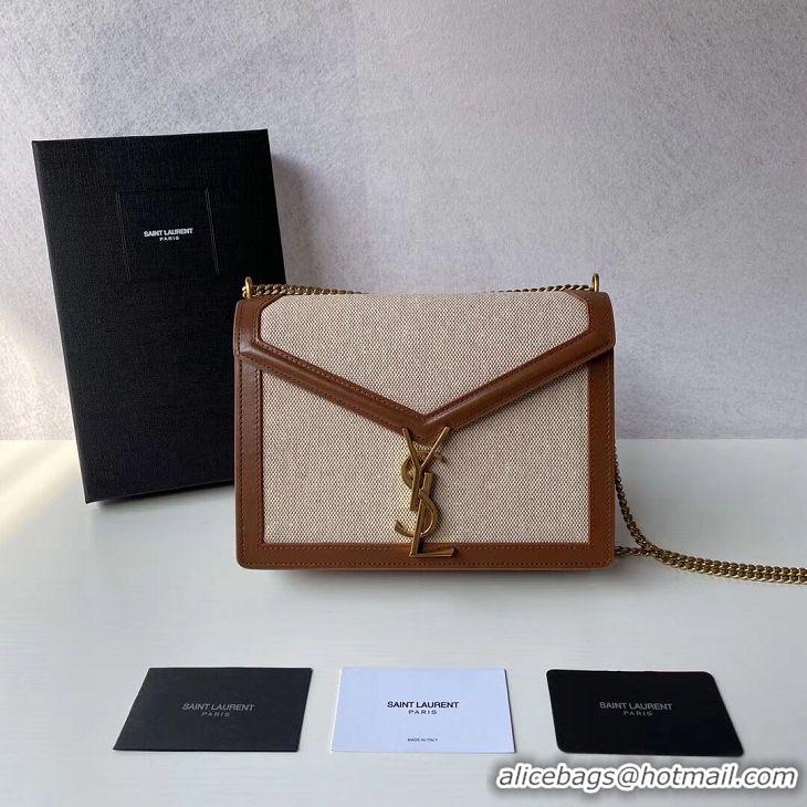 New Design Yves Saint Laurent IN CANVAS AND LEATHER Y650017H Apricot