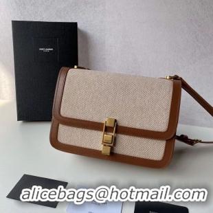 Low Price Yves Saint Laurent IN CANVAS AND LEATHER Y650108H Apricot