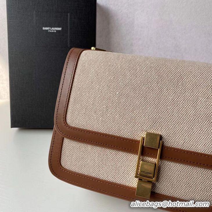 Low Price Yves Saint Laurent IN CANVAS AND LEATHER Y650108H Apricot