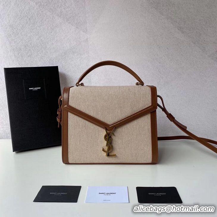 New Luxury Yves Saint Laurent IN CANVAS AND LEATHER Y650119H Apricot