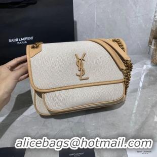 AAAAA Discount Yves Saint Laurent IN CANVAS AND LEATHER Y698894H Apricot