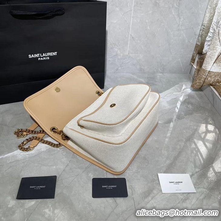 AAAAA Discount Yves Saint Laurent IN CANVAS AND LEATHER Y698894H Apricot