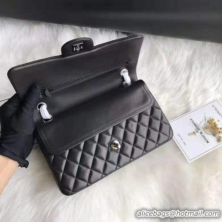 Best Quality Chanel Quilted Lambskin Flap Bag A35202 Black/Silver