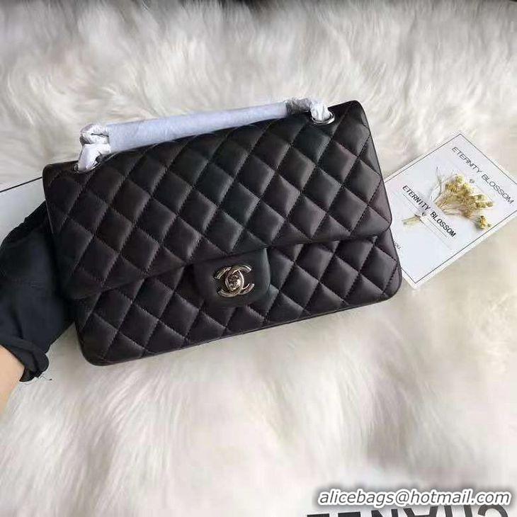 Best Quality Chanel Quilted Lambskin Flap Bag A35202 Black/Silver