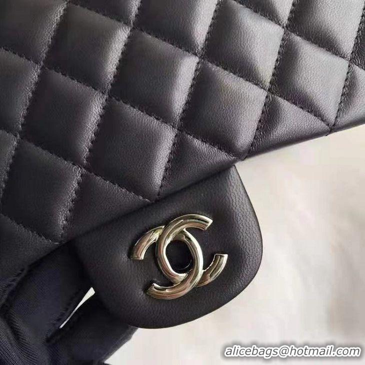 Best Quality Chanel Quilted Lambskin Flap Bag A35202 Black/Silver