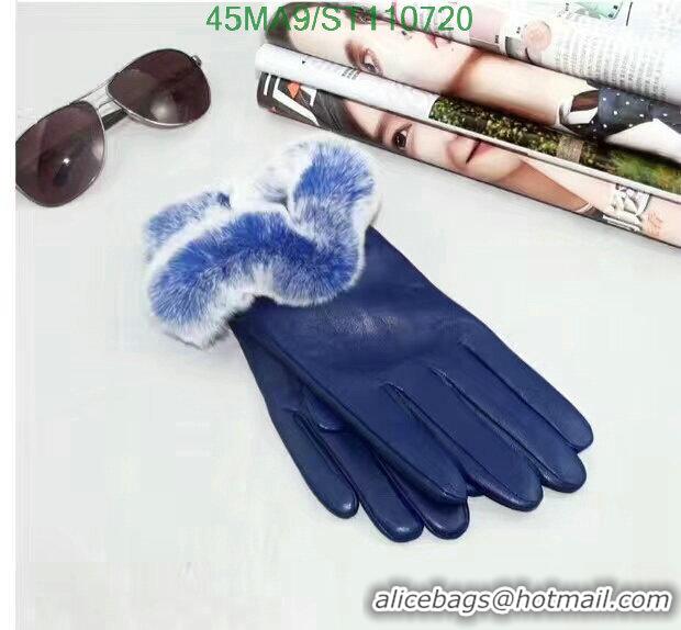 Classic Chanel Gloves In Sheepskin Leather Women G110720 Blue