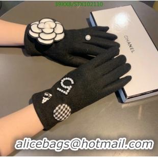 Cheapest Chanel Fashion Warm Full Finger Gloves Womens Gloves C111899 Black