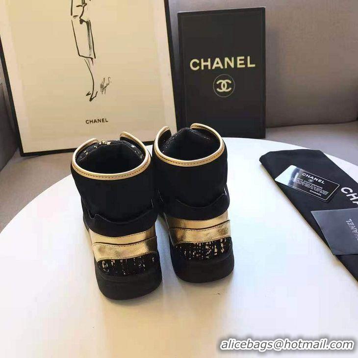 Top Grade Chanel Classic Sneakers G02060 Gold/Black 2020(For Women and Men)