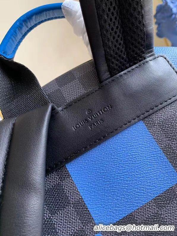 Buy Classic Louis Vuitton Damier Graphite Canvas Original Leather Backpack N40402 Blue