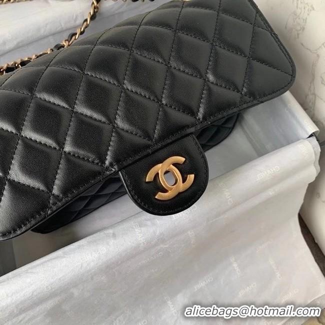 Good Product Chanel small flap bag Calfskin & Gold-Tone Metal AS2228 Black