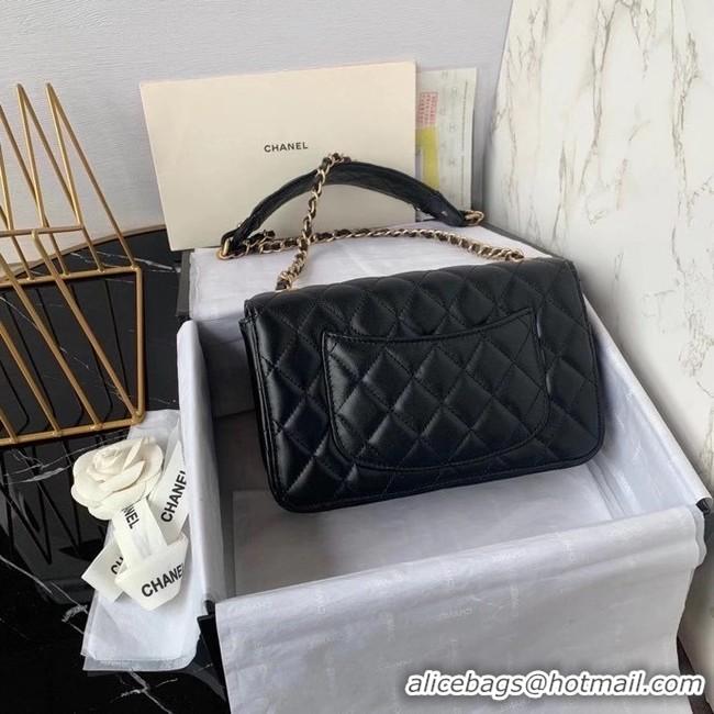 Good Product Chanel small flap bag Calfskin & Gold-Tone Metal AS2228 Black