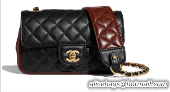 Trendy Design Chanel small flap bag Calfskin & Gold-Tone Metal AS2228 Black & Brown