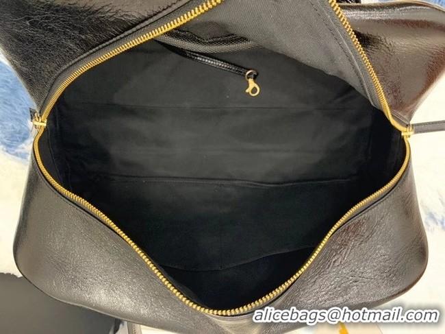 Popular Style Chanel bowling bag Calfskin & Gold-Tone Metal AS8396 black