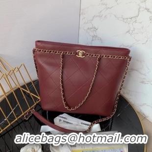 Popular Style Chanel shopping bag AS2556 Burgundy