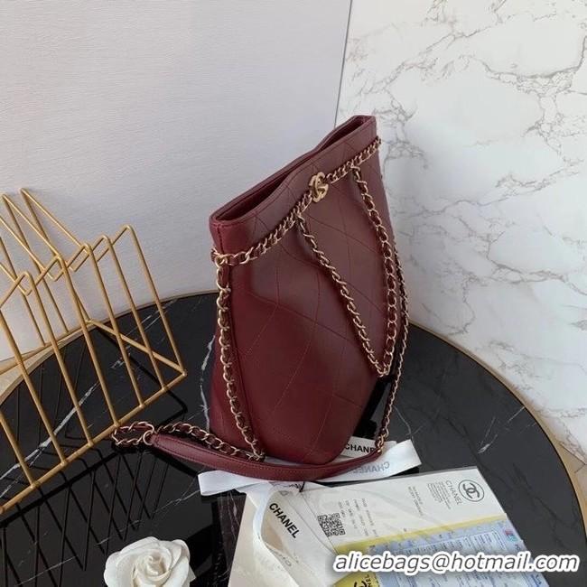 Popular Style Chanel shopping bag AS2556 Burgundy