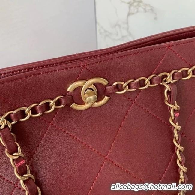 Popular Style Chanel shopping bag AS2556 Burgundy