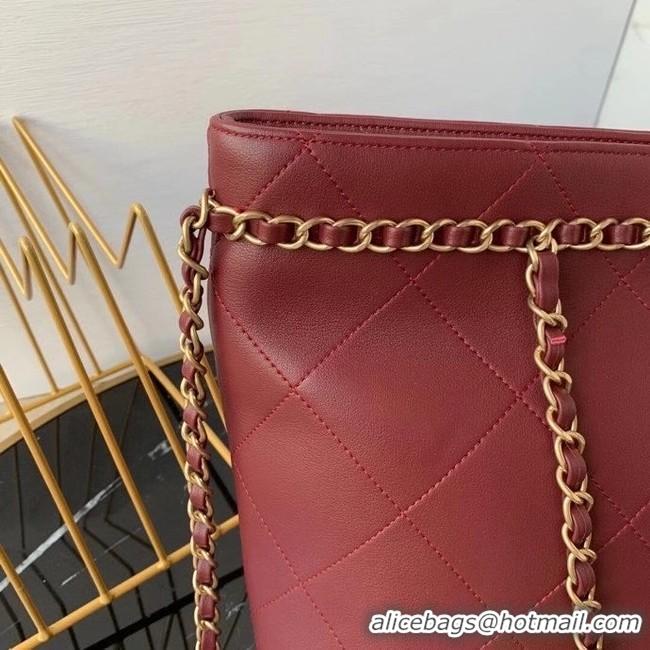 Popular Style Chanel shopping bag AS2556 Burgundy