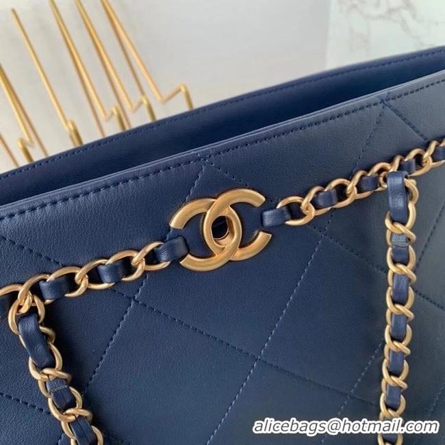 Good Taste Chanel shopping bag AS2556 Navy Blue