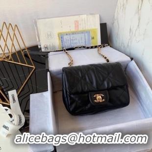 New Style Chanel small flap bag Calfskin & Gold-Tone Metal AS2232 black