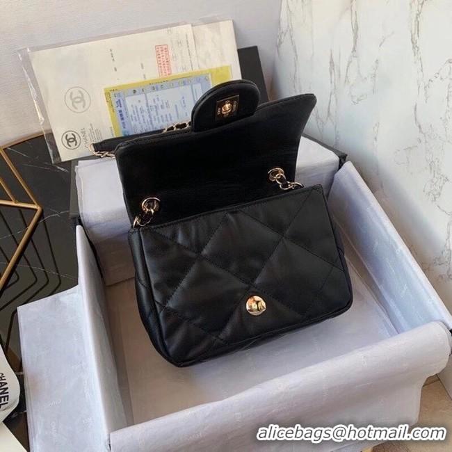 New Style Chanel small flap bag Calfskin & Gold-Tone Metal AS2232 black