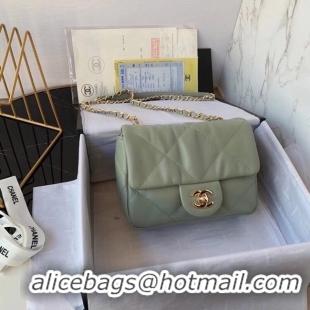 Original Cheap Chanel small flap bag Calfskin & Gold-Tone Metal AS2232 Green