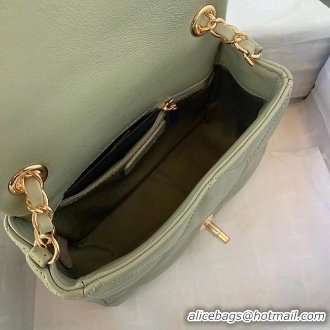 Original Cheap Chanel small flap bag Calfskin & Gold-Tone Metal AS2232 Green