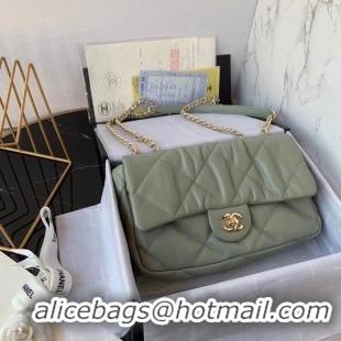 Luxury Cheap Chanel flap bag Calfskin & Gold-Tone Metal AS2231 green