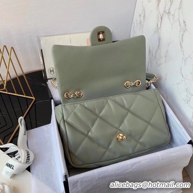 Luxury Cheap Chanel flap bag Calfskin & Gold-Tone Metal AS2231 green