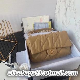 Shop Cheap Chanel flap bag Calfskin & Gold-Tone Metal AS2231 brown