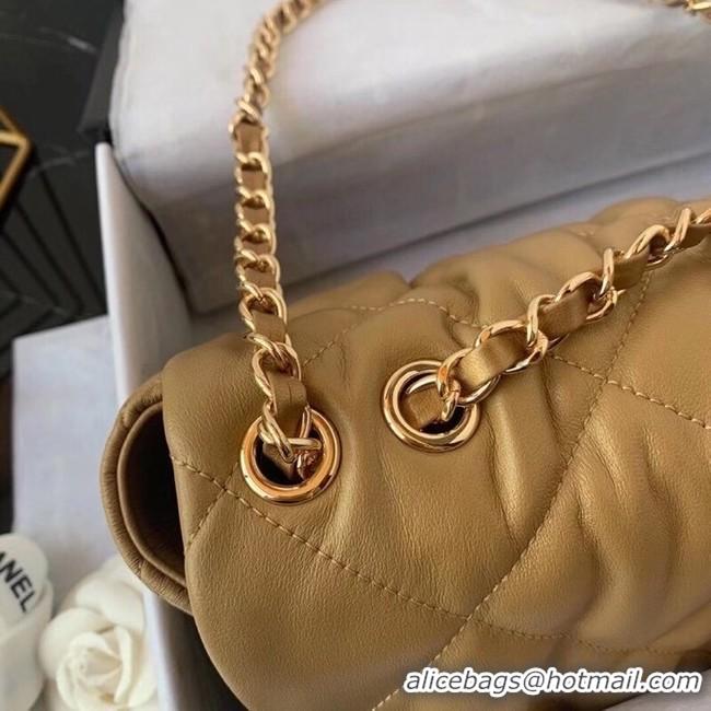 Shop Cheap Chanel flap bag Calfskin & Gold-Tone Metal AS2231 brown