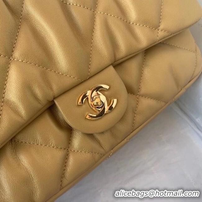 Shop Cheap Chanel flap bag Calfskin & Gold-Tone Metal AS2231 brown