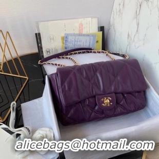 Top Quality Chanel flap bag Calfskin & Gold-Tone Metal AS2231 purple