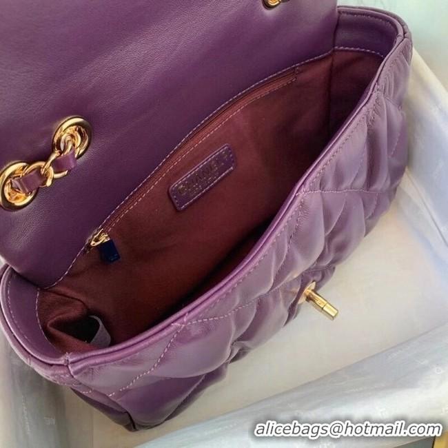 Top Quality Chanel flap bag Calfskin & Gold-Tone Metal AS2231 purple